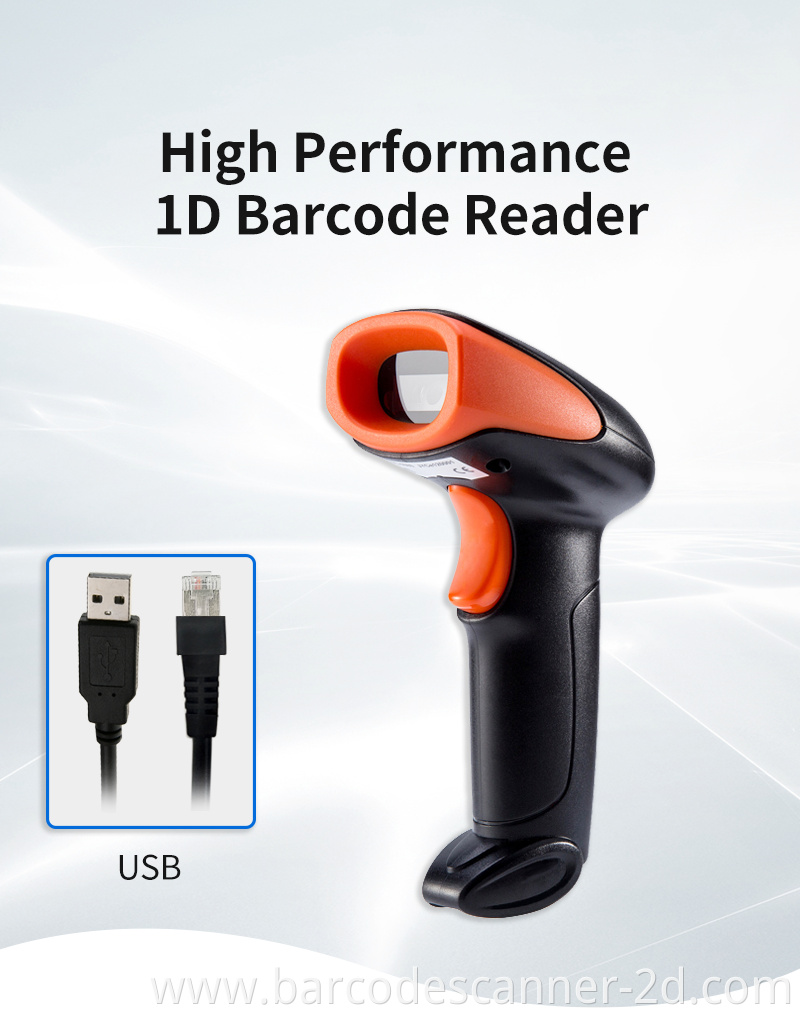 Stock Scanners 1D CCD Barcode Scanner with Stand 
